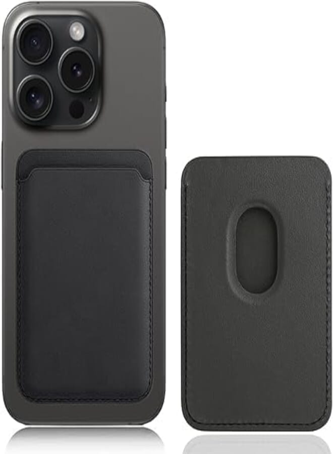 Magnetic Wallet Compatible with MagSafe for iPhone 16 15 14 13 12 Pro/Max/Plus, MagSafe 3 Card Holder Without Slots for Apple Phones, Black (Midnight Black)